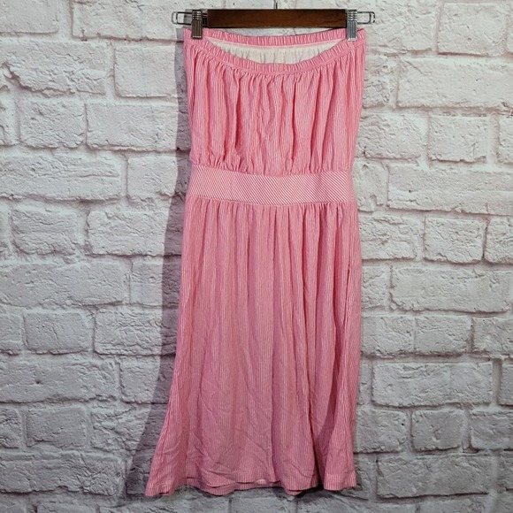 Lilly Pulitzer Pink Pin Stripe Strapless Tube Top Mini Dress - Picture 5 of 9